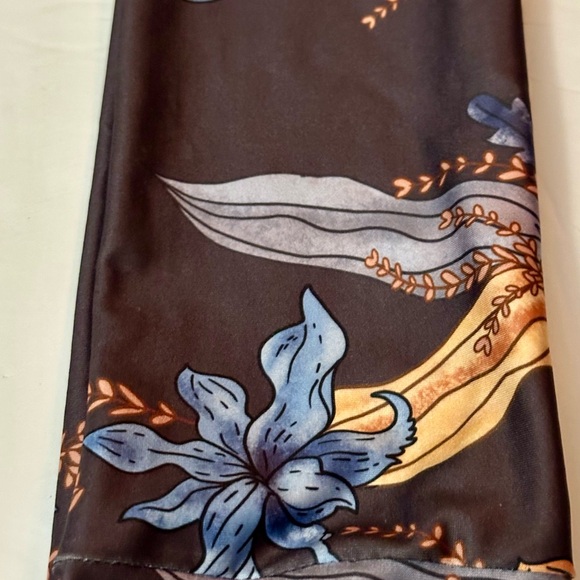 Vintage Style Brown & Blue Floral Silk Headband/Wristband - Stretchy, Stylish - Picture 9 of 16